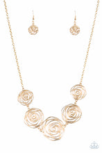 Load image into Gallery viewer, Paparazzi Rosy Rosette - Gold Necklace