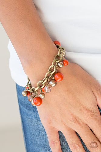 Paparazzi Grit and Glamour - Orange Bracelet
