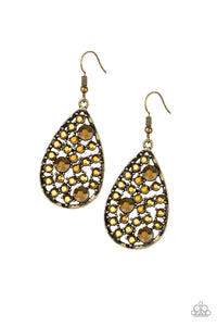 Paparazzi GLOW With The Flow - Brass Earring