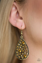 Load image into Gallery viewer, Paparazzi GLOW With The Flow - Brass Earring