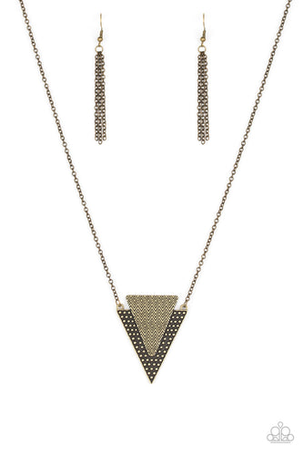Paparazzi Ancient Arrow Brass Necklace