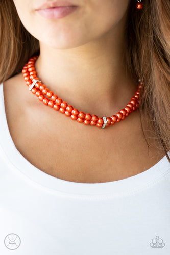 Paparazzi Put On Your Party Dress - Orange Necklace