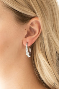 Paparazzi Welcome To Glam Town - White Earrings
