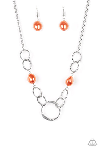 Paparazzi Lead Role - Orange Necklace