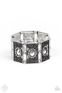 Paparazzi Tycoon Texture White Bracelet