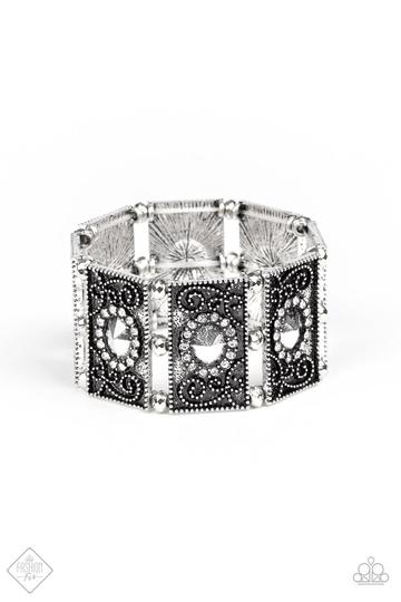 Paparazzi Tycoon Texture White Bracelet