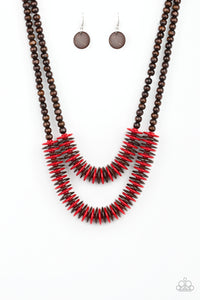 Paparazzi Dominican Disco - Red Necklace