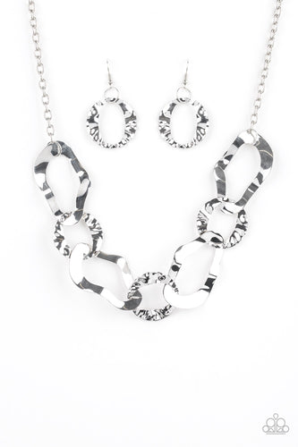 Paparazzi Capital Contour - Silver Necklace