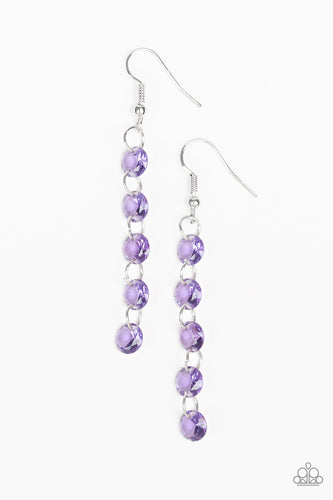 Paparazzi Trickle-Down Effect - Purple Earring