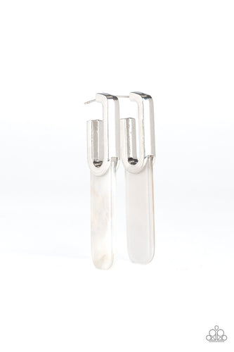 Paparazzi HAUTE Off The Press - Silver Earrings