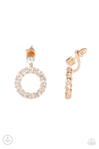 Paparazzi Diamond Halo - Gold Earring