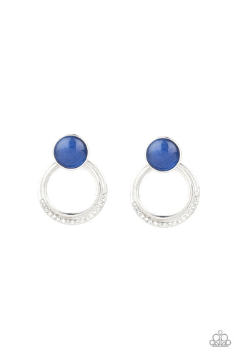 Paparazzi Glow Roll - Blue Earrings