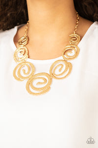 Paparazzi Statement Swirl - Gold Necklace