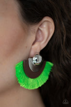 Load image into Gallery viewer, Paparazzi Fan The FLAMBOYANCE - Green Earrings