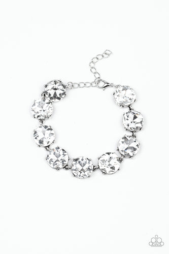 Paparazzi Fabulously Flashy - White Bracelet