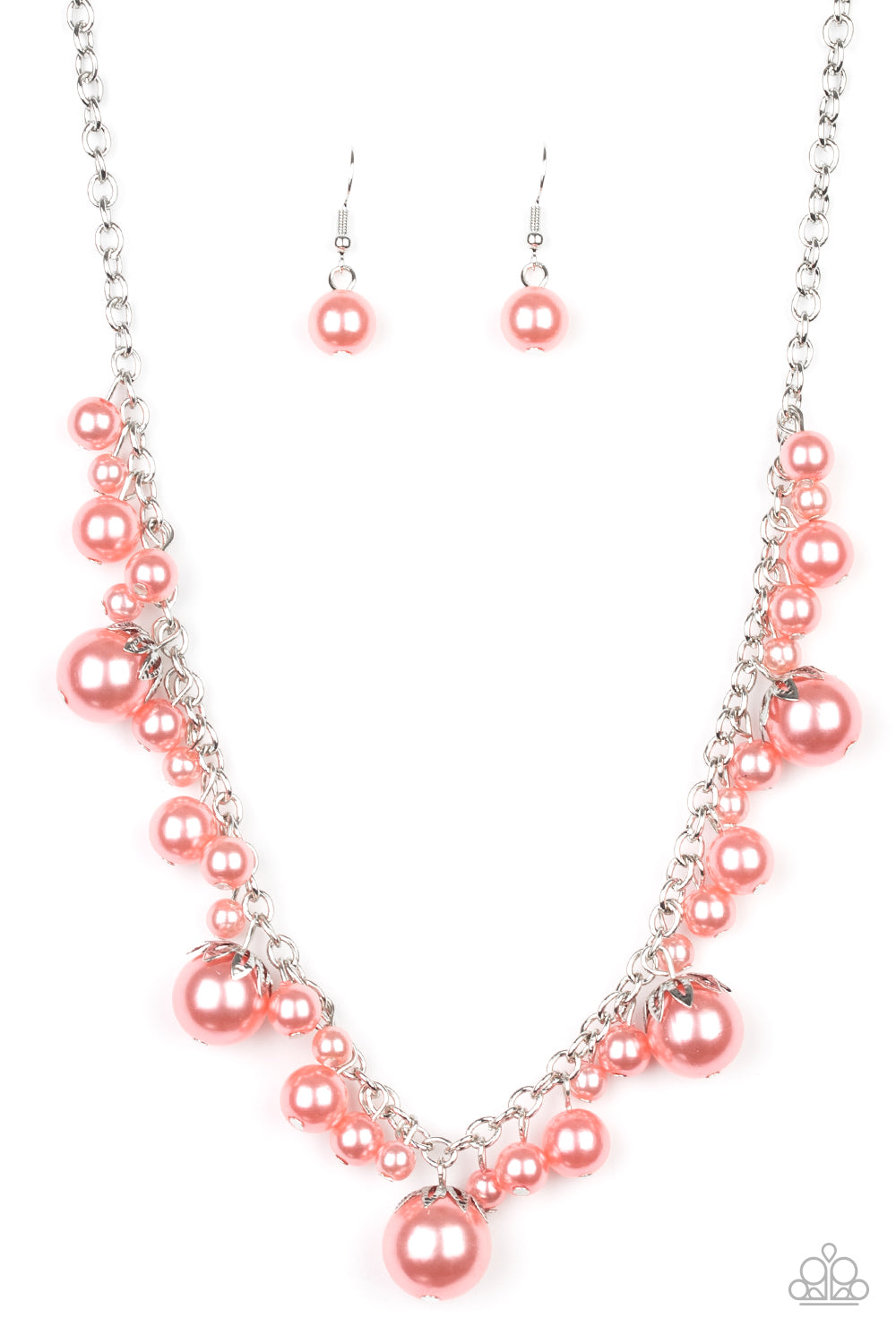 Paparazzi Uptown Pearls - Orange Necklace