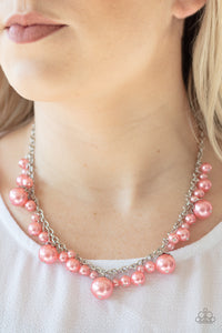 Paparazzi Uptown Pearls - Orange Necklace