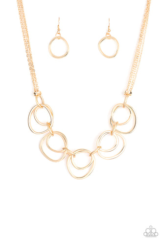 Paparazzi Asymmetrical Adornment - Gold Necklace