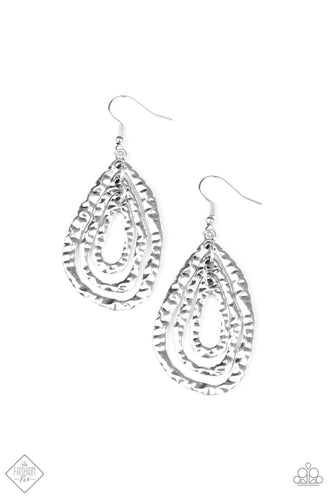 Paparazzi Metallic Meltdown - Silver Earrings - Fashion Fix September 2020