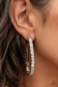 Paparazzi Borderline Brilliance - White Earring - February 2021 Fashion Fix