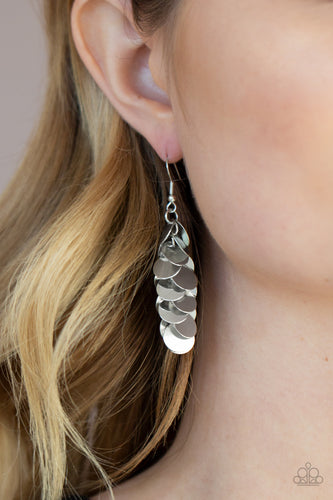 Paparazzi Hear Me Shimmer - Silver Earrings