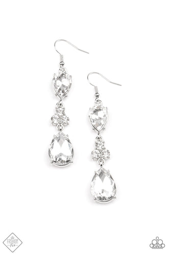 Paparazzi Once Upon a Twinkle White Earring-Fashion Fix-May 2021