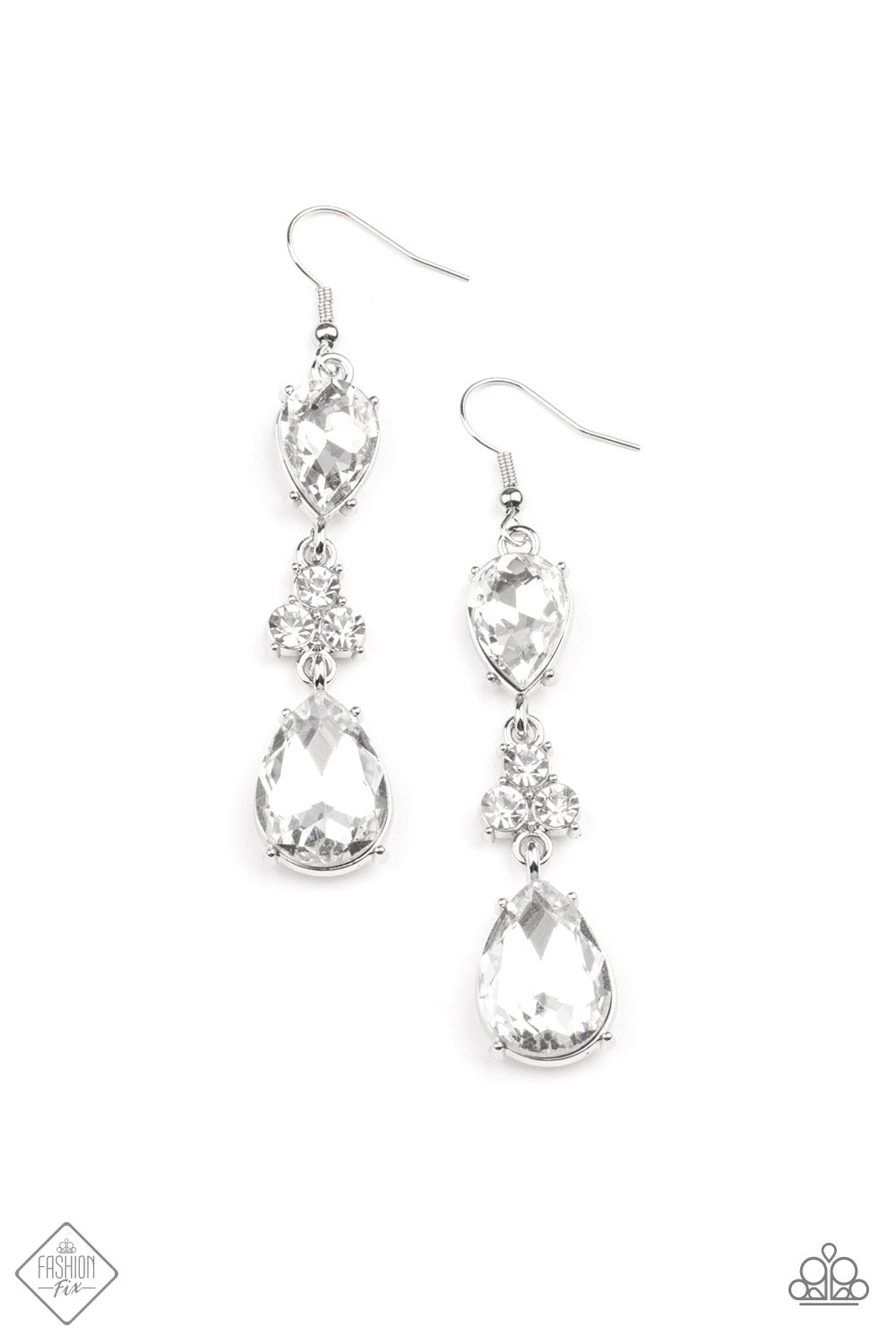 Paparazzi Once Upon a Twinkle White Earring-Fashion Fix-May 2021
