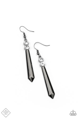 Paparazzi Sparkle Stream Black Earring-Fashion Fix-May 2021