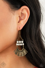 Load image into Gallery viewer, Paparazzi A FLARE For Fierceness Brass Earring-Fashion Fix-May 2021