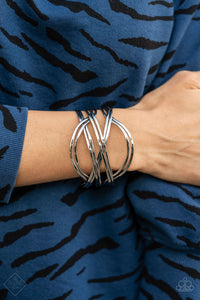 Paparazzi Hautely Hammered - Silver Bracelet Fashion Fix
