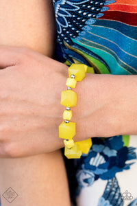 Paparazzi Trendsetting Tourist - Yellow Bracelet July Fashion Fix