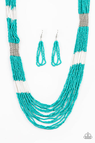 Paparazzi  Let It Bead Blue Necklace