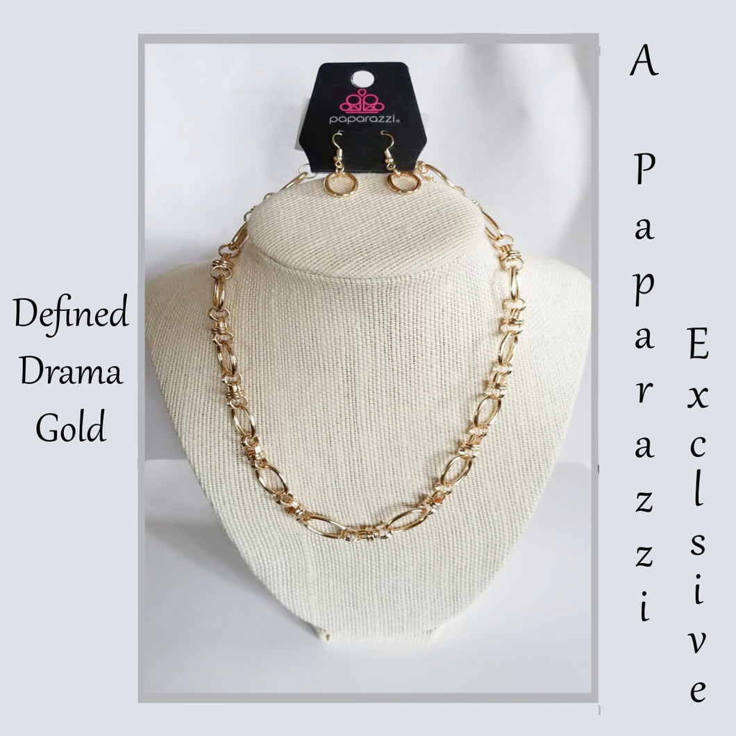 Paparazzi Defined Drama Gold Necklace