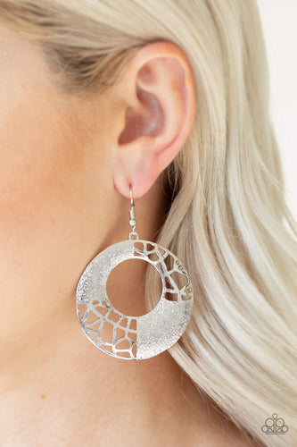 Paparazzi Shattered Shimmer Silver Earring